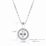 Thin Chain Necklace Pendant Round Zircon Korea Style Women