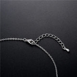 Thin Chain Necklace Pendant Round Zircon Korea Style Women