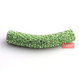 45MM Disco Pave Crystal Tube Beads for Bracelet 5Pcs
