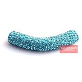 45MM Disco Pave Crystal Tube Beads for Bracelet 5Pcs