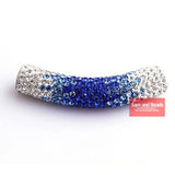 45MM Disco Pave Long Crystal Tube Beads for Bracelet 6 Colors