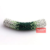 45MM Disco Pave Long Crystal Tube Beads for Bracelet 6 Colors