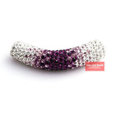 45MM Disco Pave Long Crystal Tube Beads for Bracelet 6 Colors