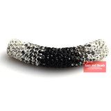 45MM Disco Pave Long Crystal Tube Beads for Bracelet 6 Colors