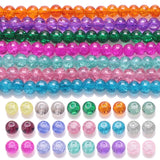 45Pcs 8mm Crystal Crackle Glass Beads Spacer DIY Jewelry Making Charms