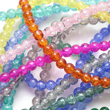 45Pcs 8mm Crystal Crackle Glass Beads Spacer DIY Jewelry Making Charms