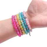 45Pcs 8mm Crystal Crackle Glass Beads Spacer DIY Jewelry Making Charms