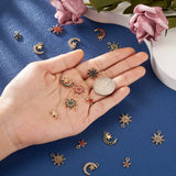 45Pcs Moon Star Rhinestone Charms Light Pendants Crystal for Jewelry Making
