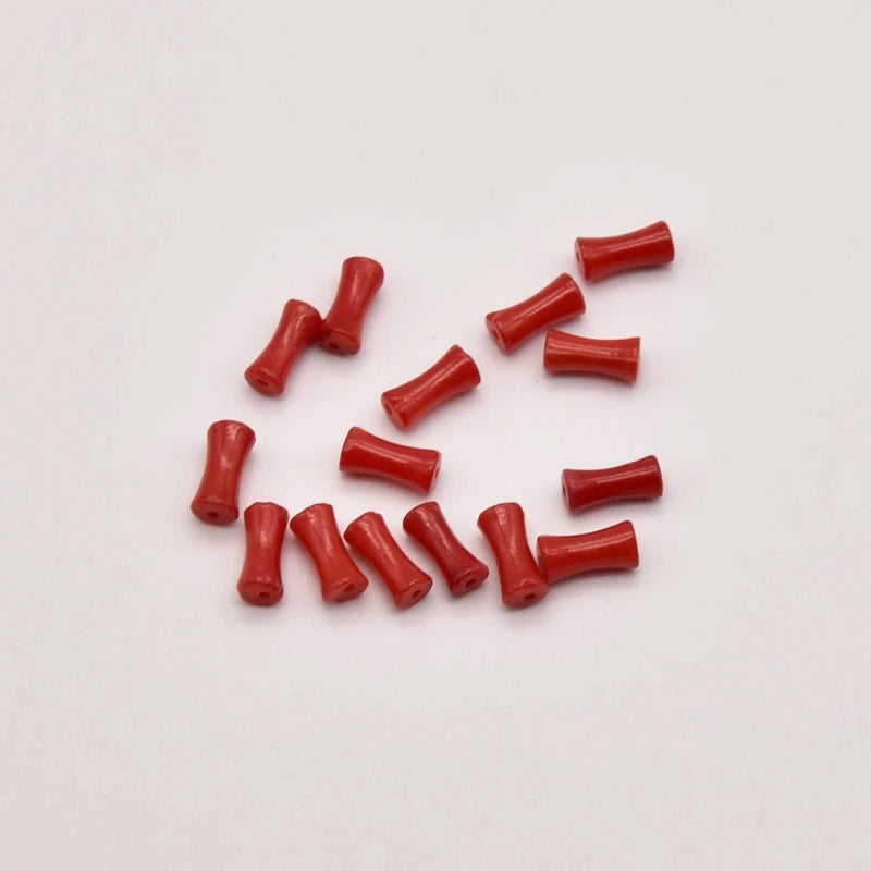 45Pcs Red Coral Bamboo Joint Bulk Earring Charms JA0120
