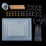 45Pcs Silicone Notebook Resin Mold Set DIY Casting Epoxy Kit Tools