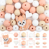 45pcs Squirrel Silicone Beads for Jewelry Making DIY Necklace Bracelet