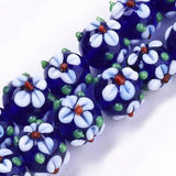 45Pcs 12mm Round Flowers Petals Lampwork Glass Beads for DIY Jewelry Making