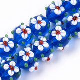 45Pcs 12mm Round Flowers Petals Lampwork Glass Beads for DIY Jewelry Making