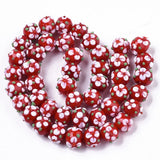 45Pcs 12mm Round Flowers Petals Lampwork Glass Beads for DIY Jewelry Making