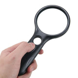 45X Microscope Lens Handheld Magnifying Glass 3 LED Light Loupe Jewelry Craft