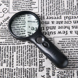 45X Microscope Lens Handheld Magnifying Glass 3 LED Light Loupe Jewelry Craft