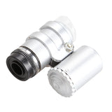 45X Mini Microscope LED Lamp Magnifier Jewelry Tool