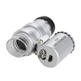 45X Mini Microscope LED Lamp Magnifier Jewelry Tool