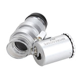 45X Mini Microscope LED Lamp Magnifier Jewelry Tool