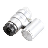 45X Mini Microscope LED Lamp Magnifier Jewelry Tool