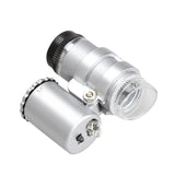 45X Mini Microscope LED Lamp Magnifier Jewelry Tool