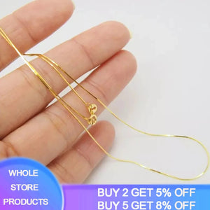 (18inch) 1mm Tibetan Silver Necklace Women Snake Chain Fit Pendant