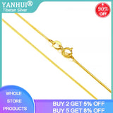 (18inch) 1mm Tibetan Silver Necklace Women Snake Chain Fit Pendant