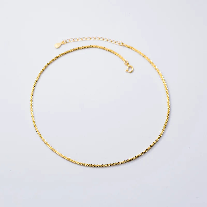 Silver 999 Chain Choker Necklace for Women Girls