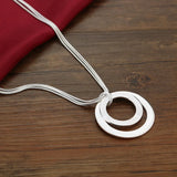 Noble Circle Pendant 925 Silver Necklace for Women