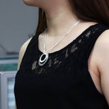 Noble Circle Pendant 925 Silver Necklace for Women