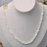 Freshwater Pearl Necklace 6mm Pearl Choker Necklaces Winter Irregular Pearl