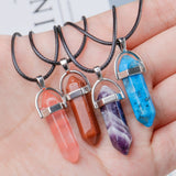 45cm Natural Crystal Stone Pendant Necklace DIY Jewelry Men Women Accessories