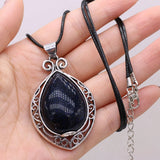 Green Aventurine Sand Rose Quartz Pendant Necklace for Women