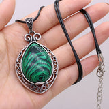 Green Aventurine Sand Rose Quartz Pendant Necklace for Women
