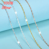 S925 Silver Water Wave Clavicle Chain Necklace