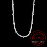 925 Sterling Silver Snake Chain Choker Necklace 18inch Women Jewelry