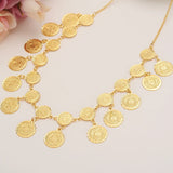 45cm Islam Coin Chocker Chain Jewelry Arab Necklace Metal Coin