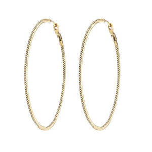 45mm Big Hoop Earring Micro Paved CZ Thin Circle 925 Silver Geometric Hoops