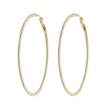 45mm Big Hoop Earring Micro Paved CZ Thin Circle 925 Silver Geometric Hoops