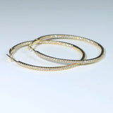 45mm Big Hoop Earring Micro Paved CZ Thin Circle 925 Silver Geometric Hoops