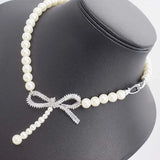 45mm Women's Bow CZ Pearl Bracelet Buckle High Quality
