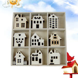 45pcs Wooden House Shaped Embellishments for DIY Wood Crafts