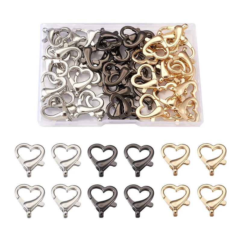45pcs Alloy Lobster Claw Clasps for Jewelry Making 26x21.5x5.5mm