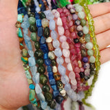 45pcs Natural Stone Beads Tourmaline Spacer Beads DIY Jewelry Making