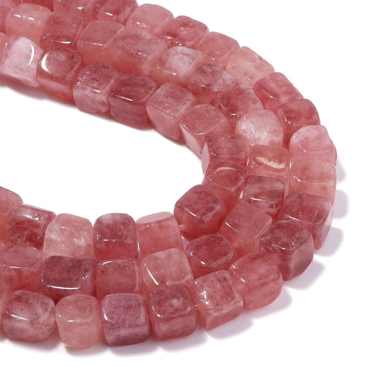 45pcs Tourmaline Natural Stone Agates Beads Spacer Square Beads