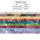 45pcs Tourmaline Natural Stone Agates Beads Spacer Square Beads