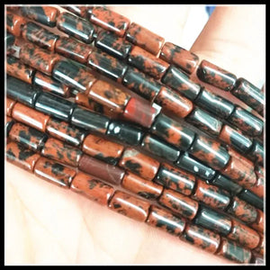 45pcs Natural Gem Stone Cylinder Strings - 4x8mm Tiger Eye Turquoise Green