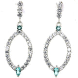 Smoky Quartz Peridot Aquamarine CZ 925 Silver Earrings