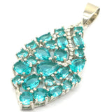 5g Rich Aquamarine Pink Morganite 925 Sterling Silver Pendant