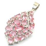 5g Rich Aquamarine Pink Morganite 925 Sterling Silver Pendant